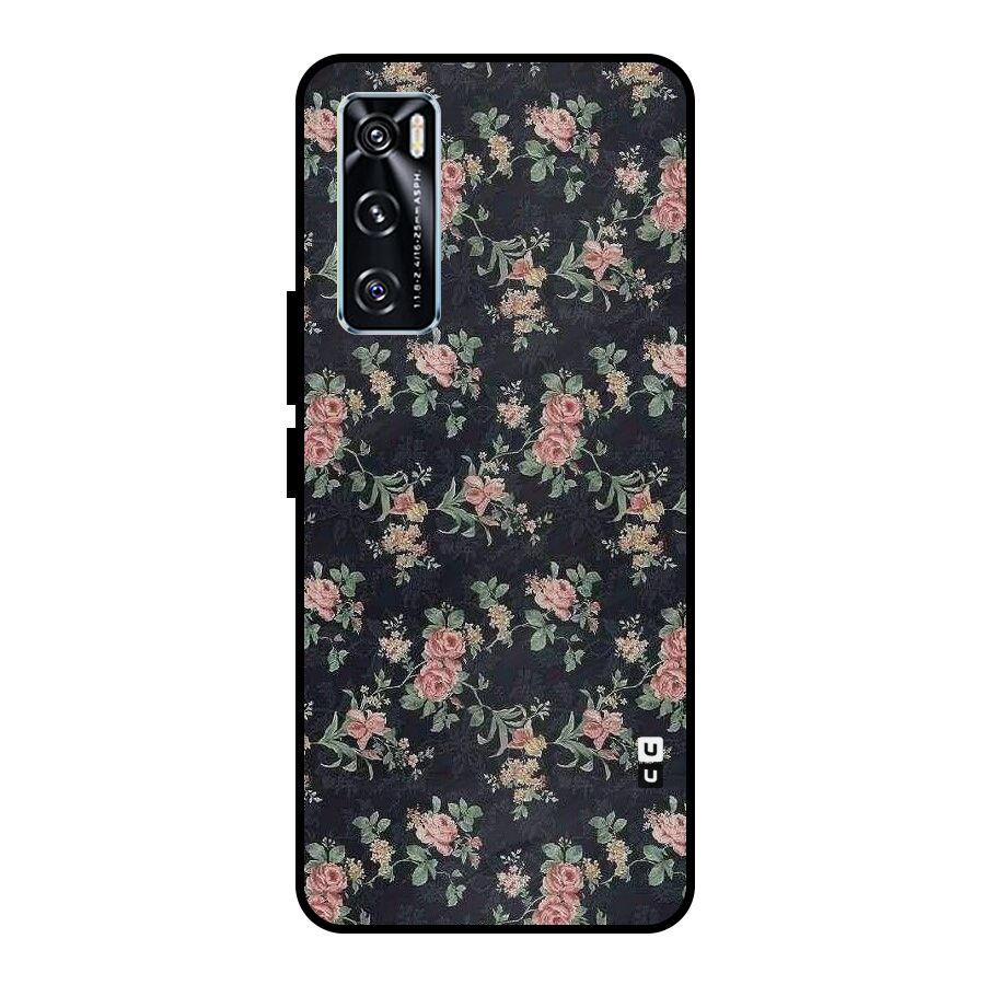 Bloom Black Metal Back Case for Vivo V20 SE