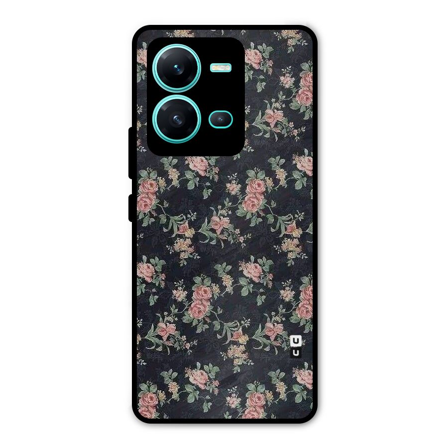 Bloom Black Metal Back Case for Vivo V25