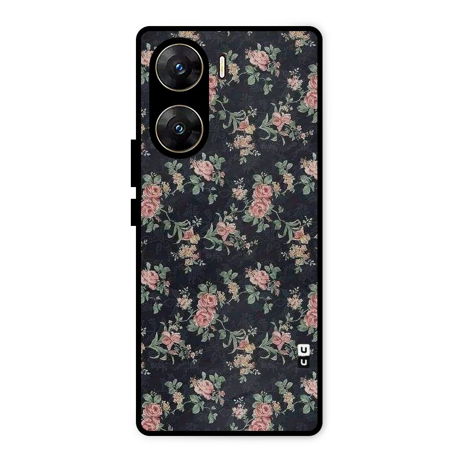 Bloom Black Metal Back Case for Vivo V29e