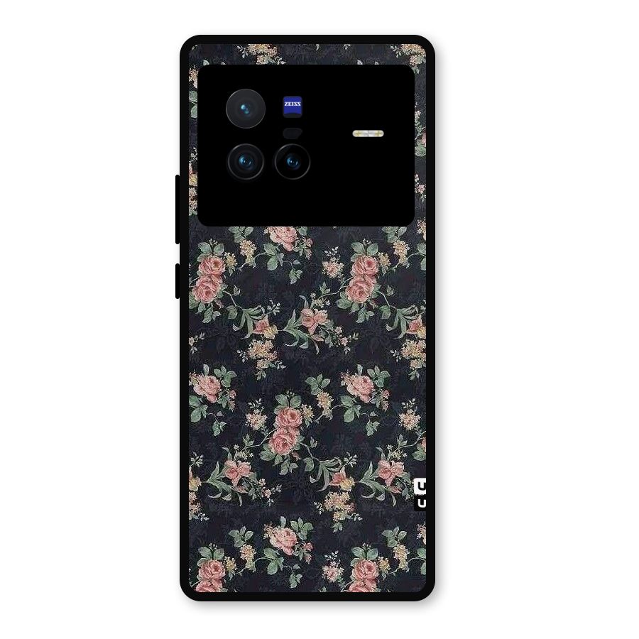 Bloom Black Metal Back Case for Vivo X80