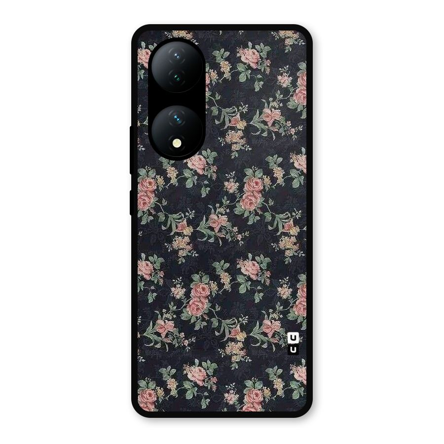 Bloom Black Metal Back Case for Vivo Y100a