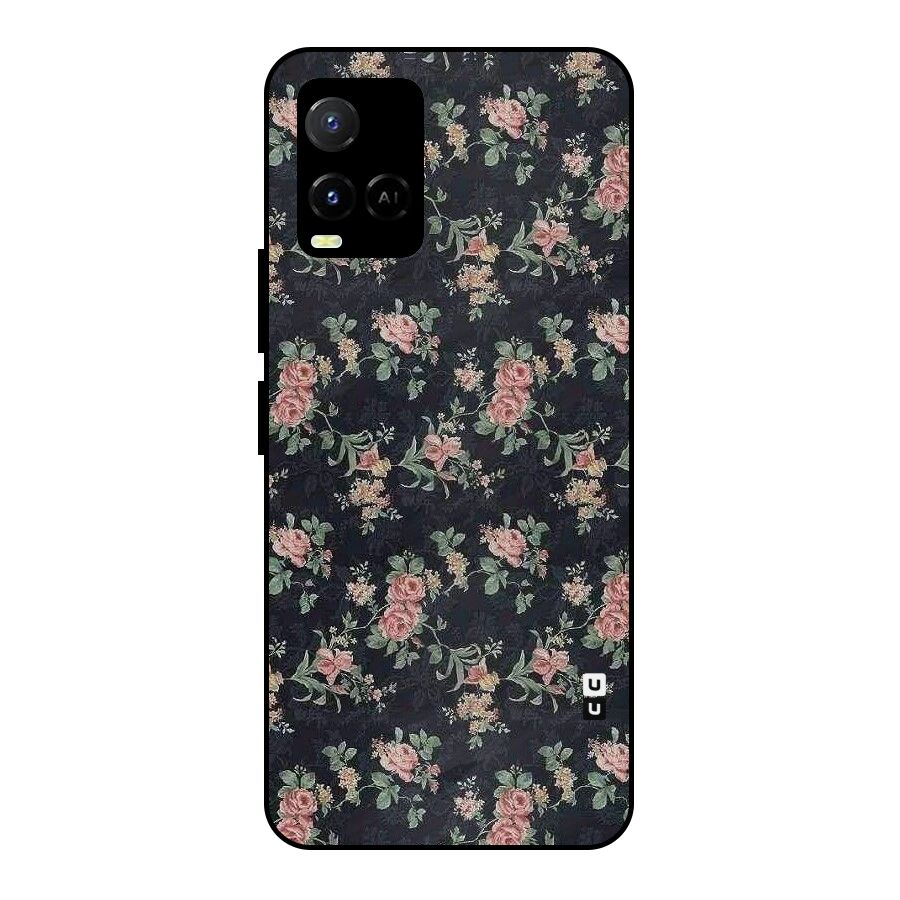 Bloom Black Metal Back Case for Vivo Y21A
