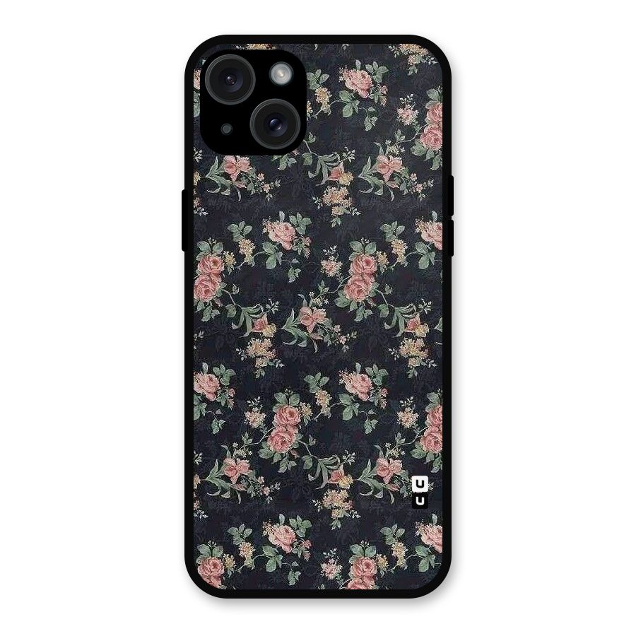 Bloom Black Metal Back Case for iPhone 15 Plus