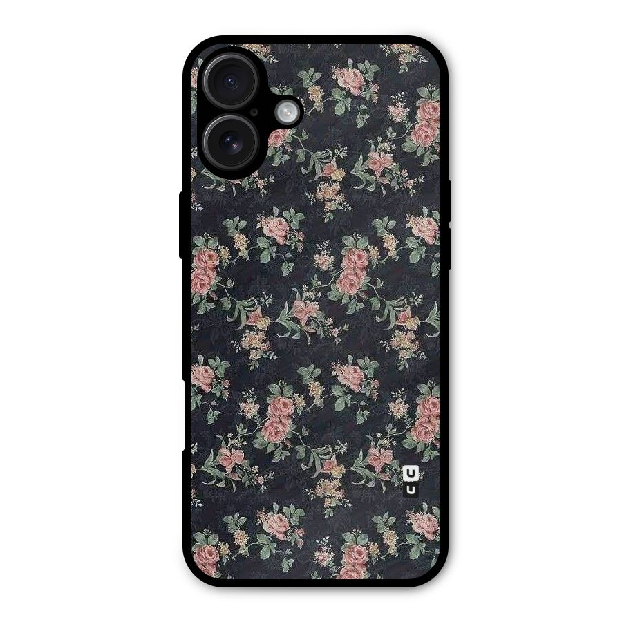 Bloom Black Metal Back Case for iPhone 16 Plus