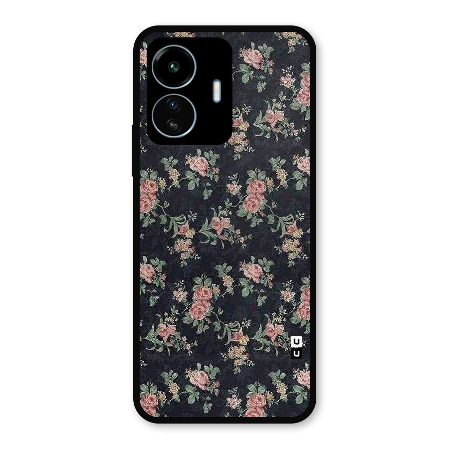 Bloom Black Metal Back Case for vivo iQOO Z6 Lite 5G