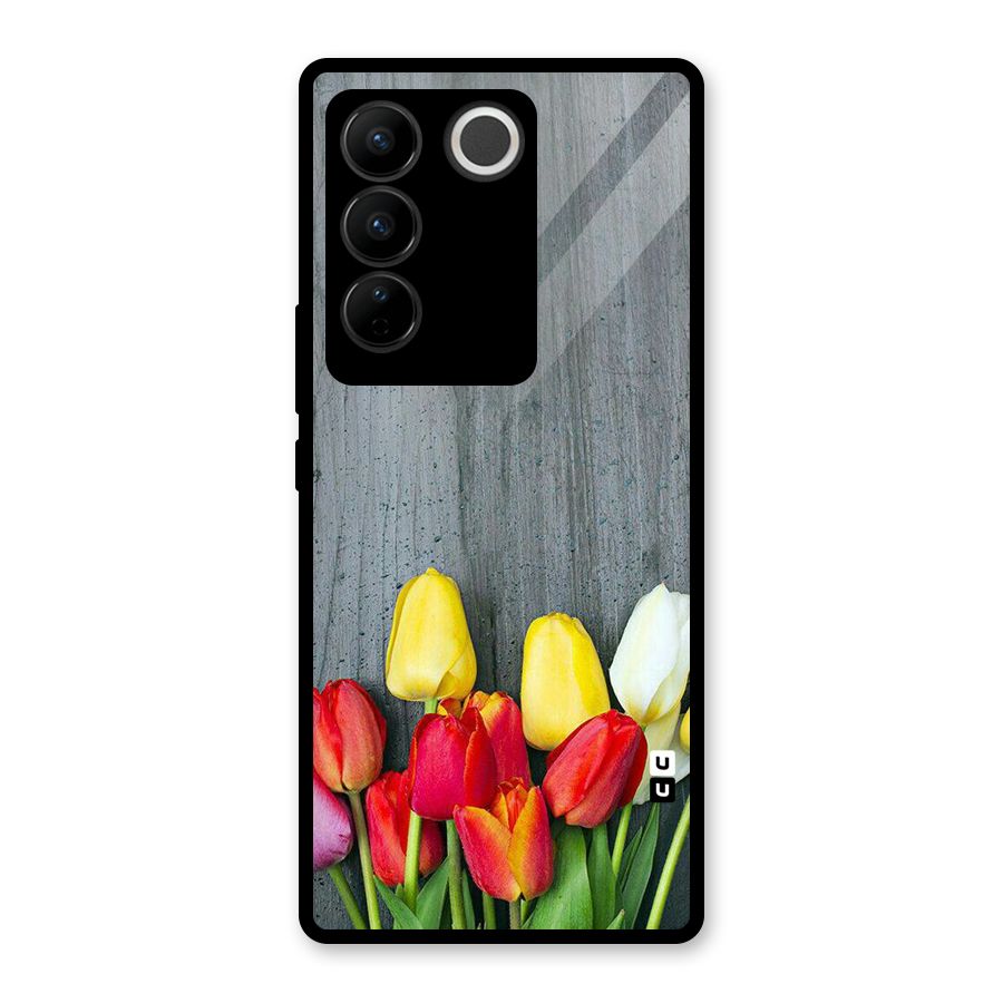 Bloom Grey Glass Back Case for Vivo V27
