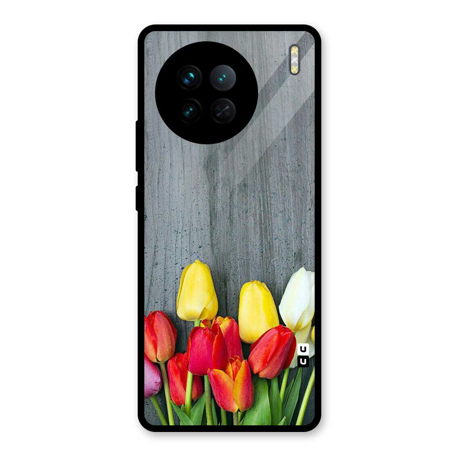 Bloom Grey Glass Back Case for Vivo X90