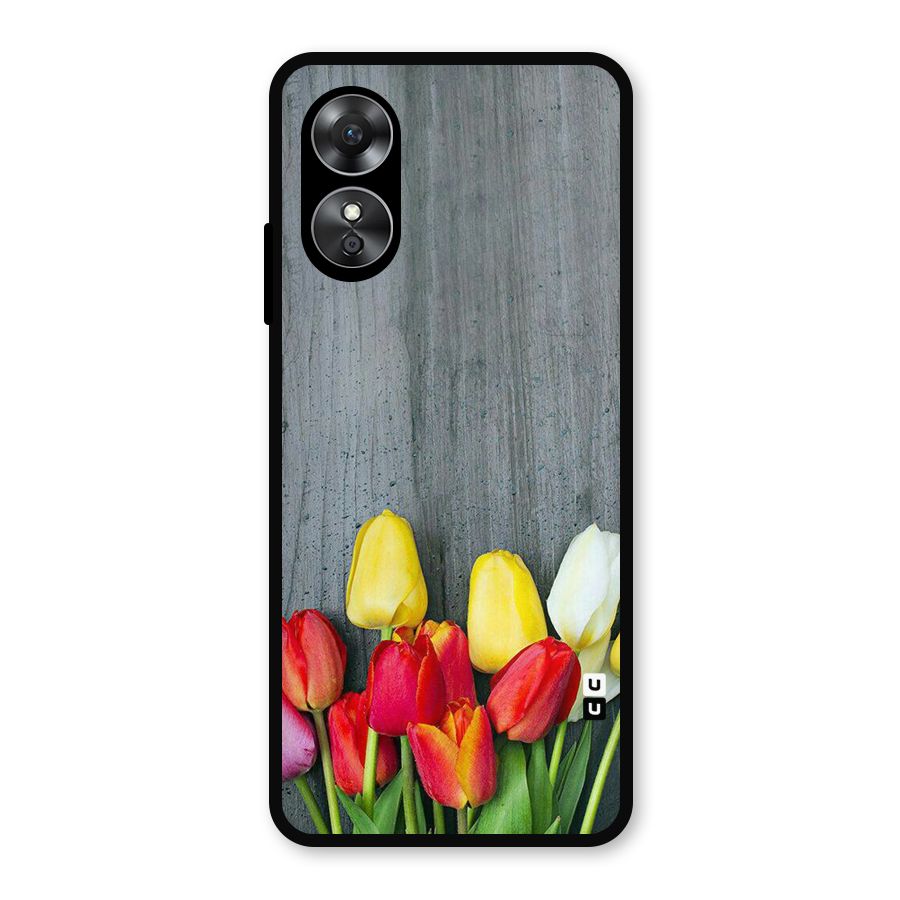 Bloom Grey Metal Back Case for Oppo A17