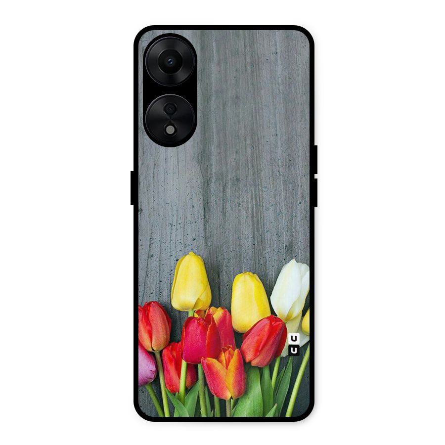Bloom Grey Metal Back Case for Oppo A78 5G