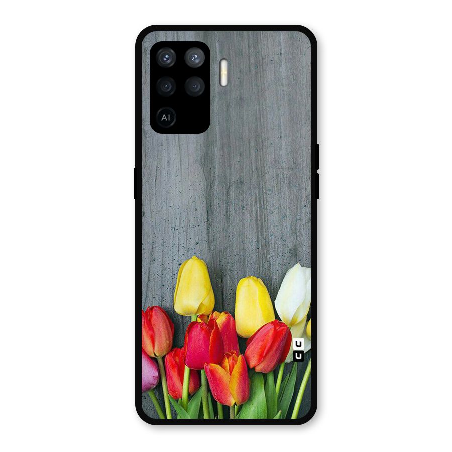 Bloom Grey Metal Back Case for Oppo F19 Pro