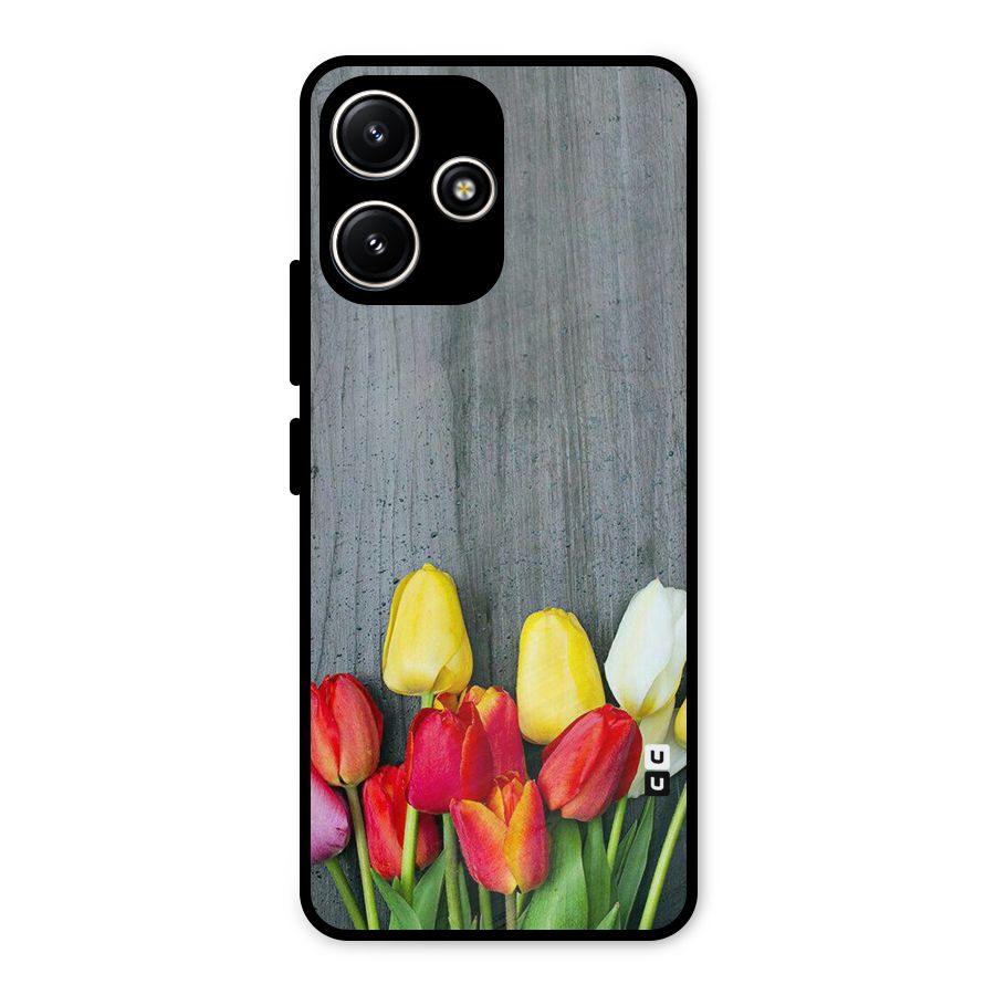 Bloom Grey Metal Back Case for Poco M6 Pro
