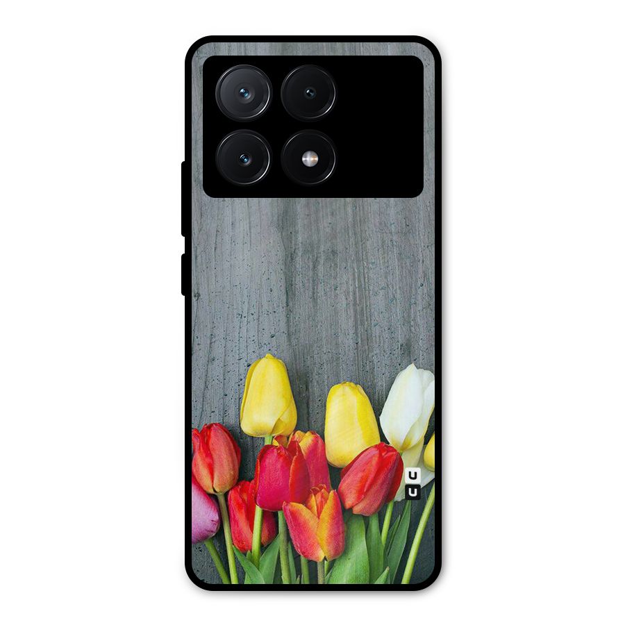 Bloom Grey Metal Back Case for Poco X6 Pro