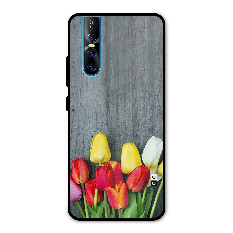Bloom Grey Metal Back Case for Vivo V15 Pro