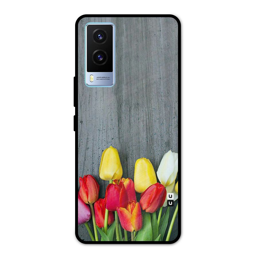 Bloom Grey Metal Back Case for Vivo V21e 5G
