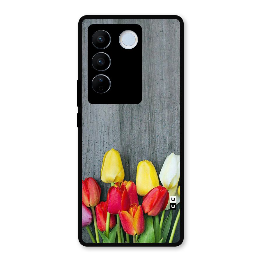 Bloom Grey Metal Back Case for Vivo V27 Pro