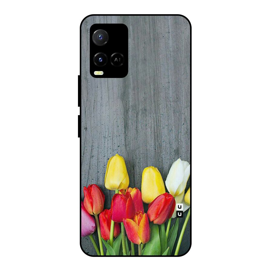 Bloom Grey Metal Back Case for Vivo Y21T