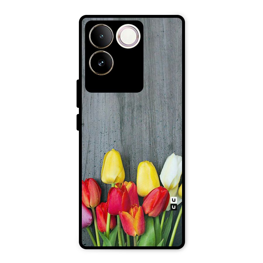 Bloom Grey Metal Back Case for iQOO Z7 Pro