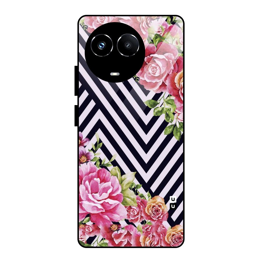 Bloom Zig Zag Glass Back Case for Realme Narzo 60X