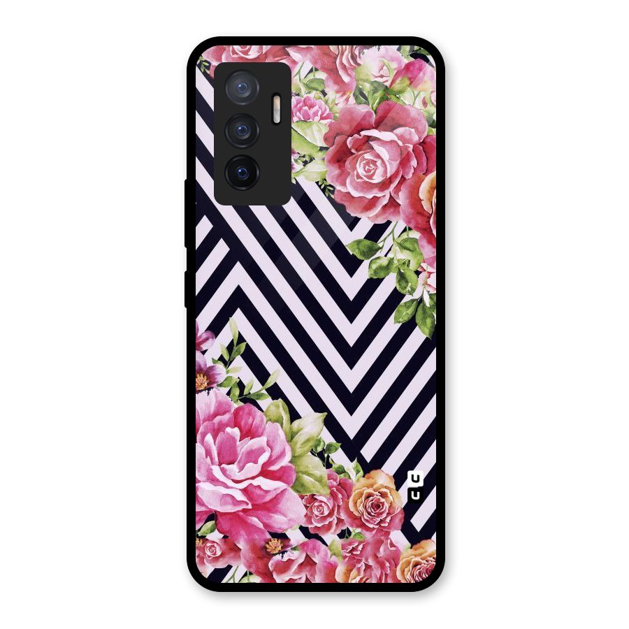 Bloom Zig Zag Glass Back Case for Vivo V23e