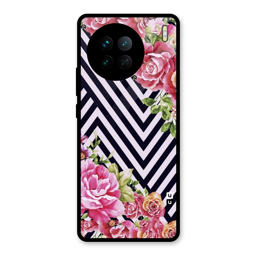 Bloom Zig Zag Glass Back Case for Vivo X90
