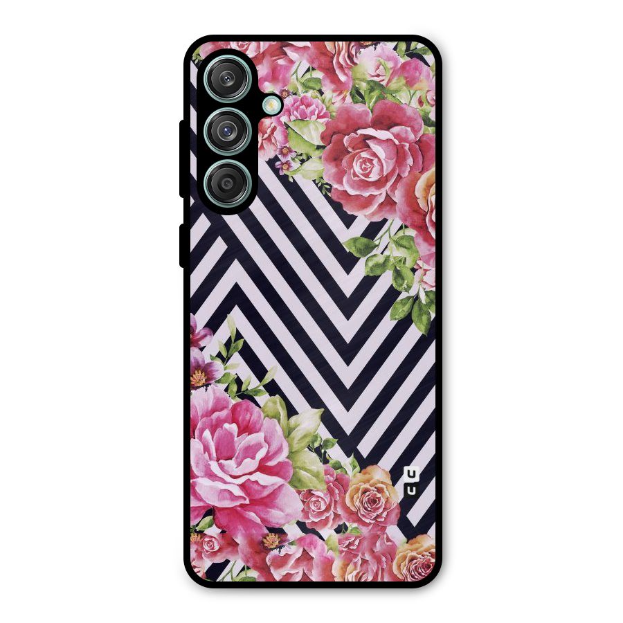 Bloom Zig Zag Metal Back Case for Galaxy M55 5G