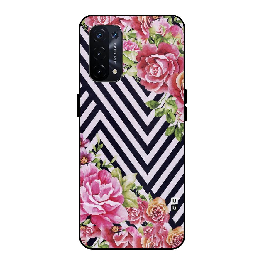 Bloom Zig Zag Metal Back Case for Oppo A74 5G