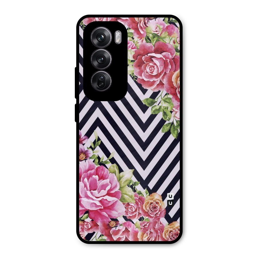 Bloom Zig Zag Metal Back Case for Oppo Reno12 Pro
