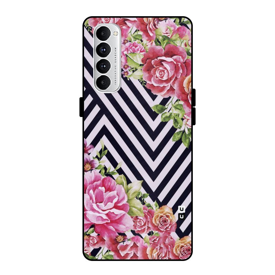 Bloom Zig Zag Metal Back Case for Oppo Reno4 Pro
