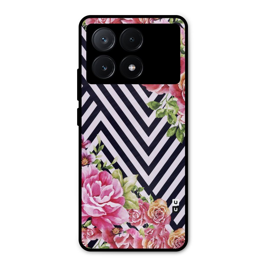 Bloom Zig Zag Metal Back Case for Poco X6 Pro