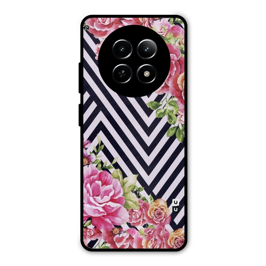 Bloom Zig Zag Metal Back Case for Realme Narzo N65