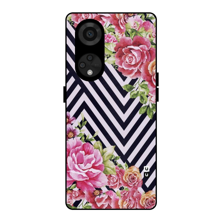 Bloom Zig Zag Metal Back Case for Reno8 T 5G