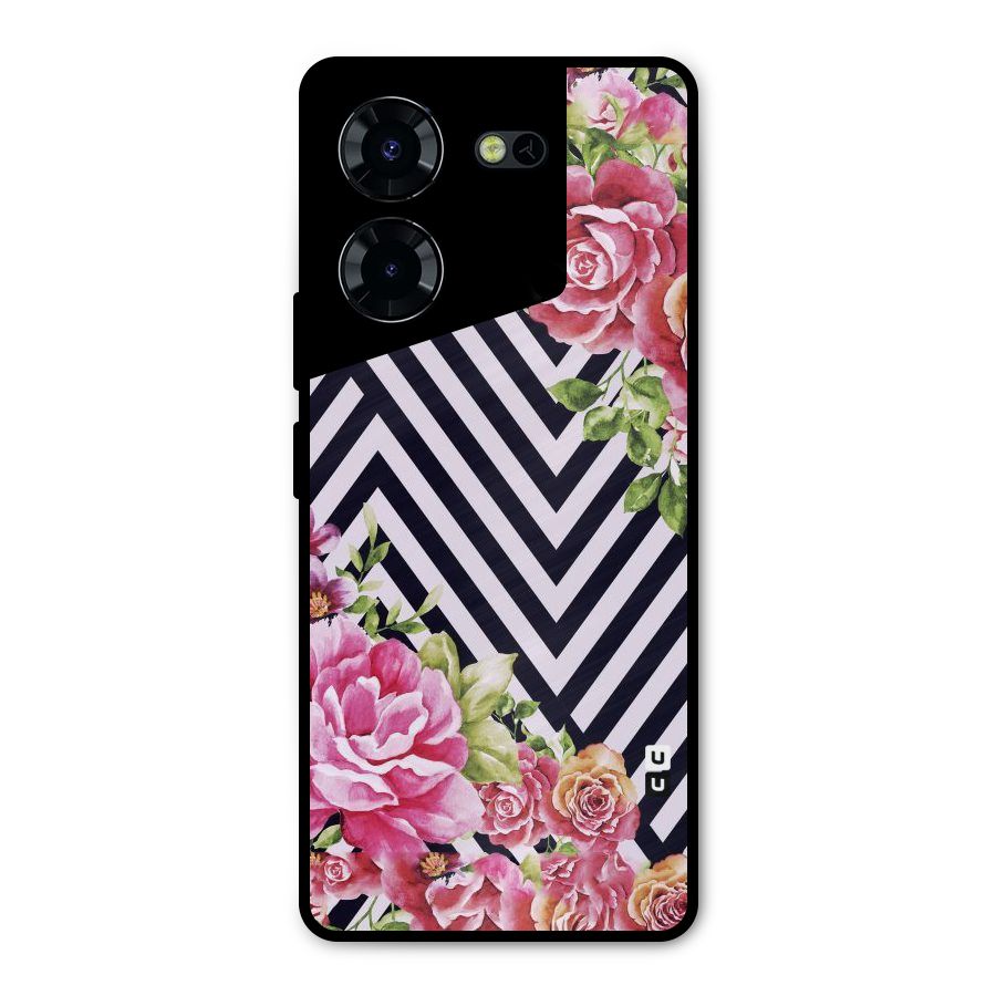 Bloom Zig Zag Metal Back Case for Tecno Pova 5 Pro 5G