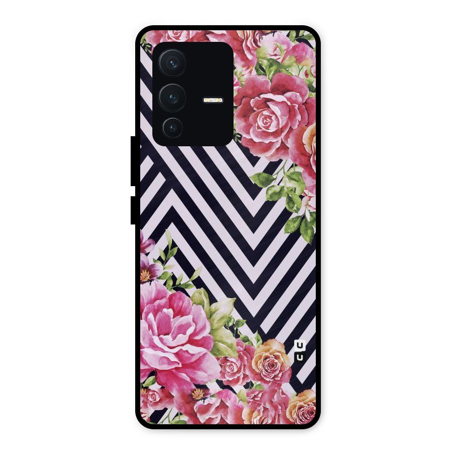 Bloom Zig Zag Metal Back Case for Vivo V23 5G