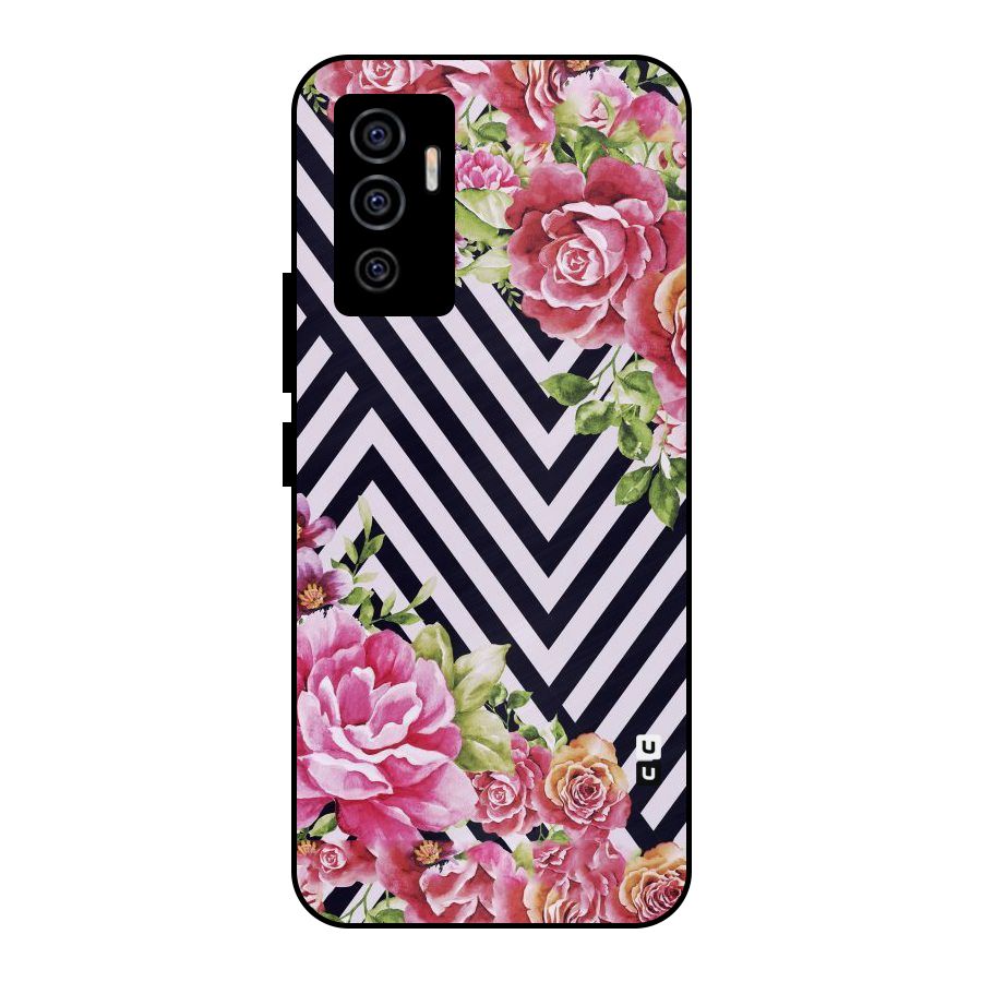 Bloom Zig Zag Metal Back Case for Vivo V23e