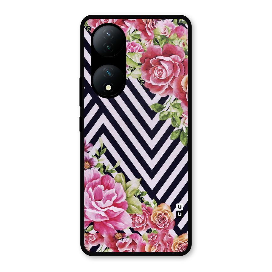 Bloom Zig Zag Metal Back Case for Vivo Y100a