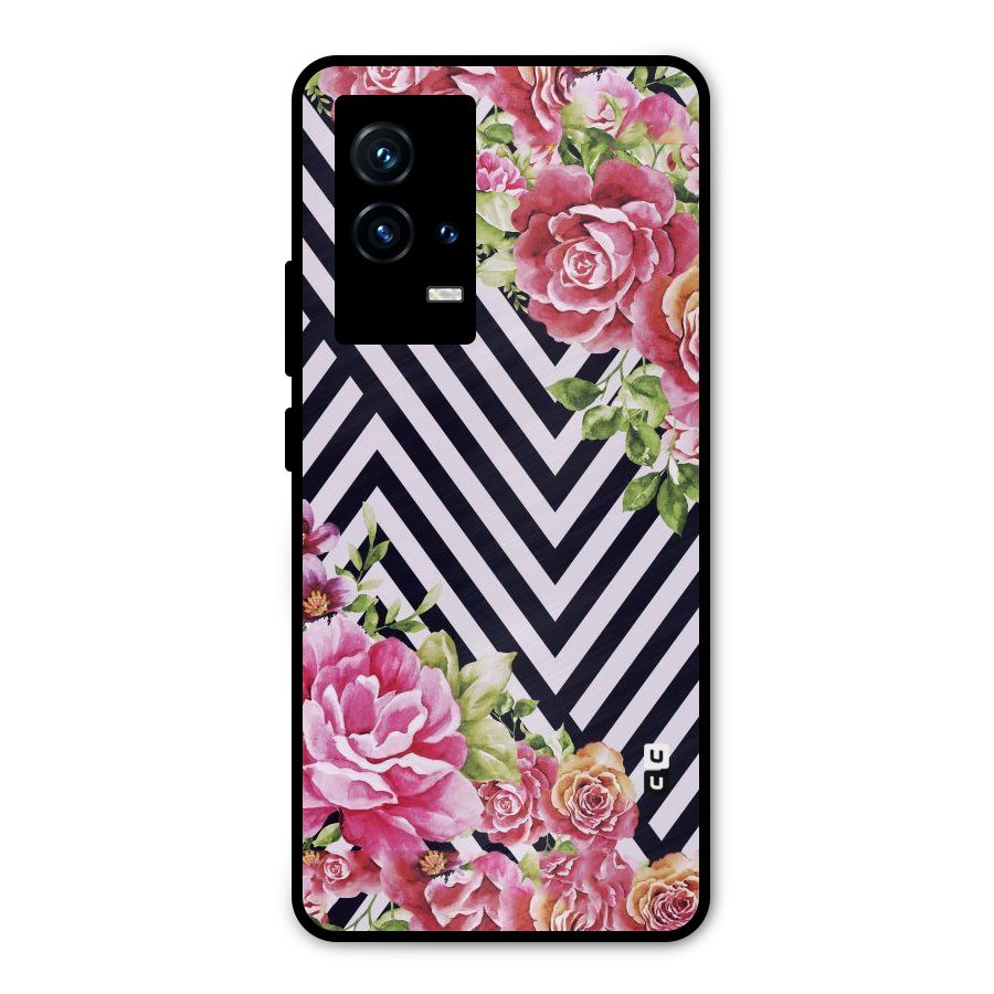 Bloom Zig Zag Metal Back Case for iQOO 9 5G