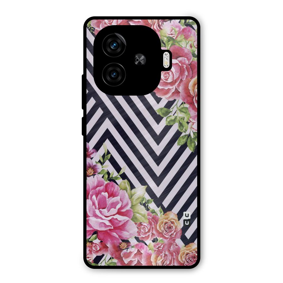 Bloom Zig Zag Metal Back Case for iQOO Z9 Turbo