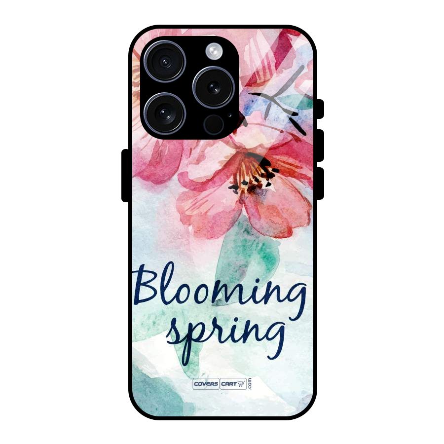 Blooming Spring Glass Back Case for iPhone 15 Pro