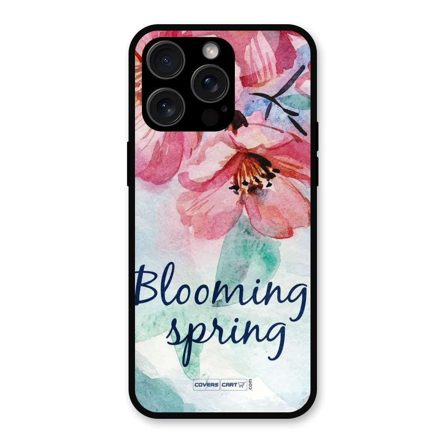 Blooming Spring Metal Back Case for iPhone 15 Pro Max