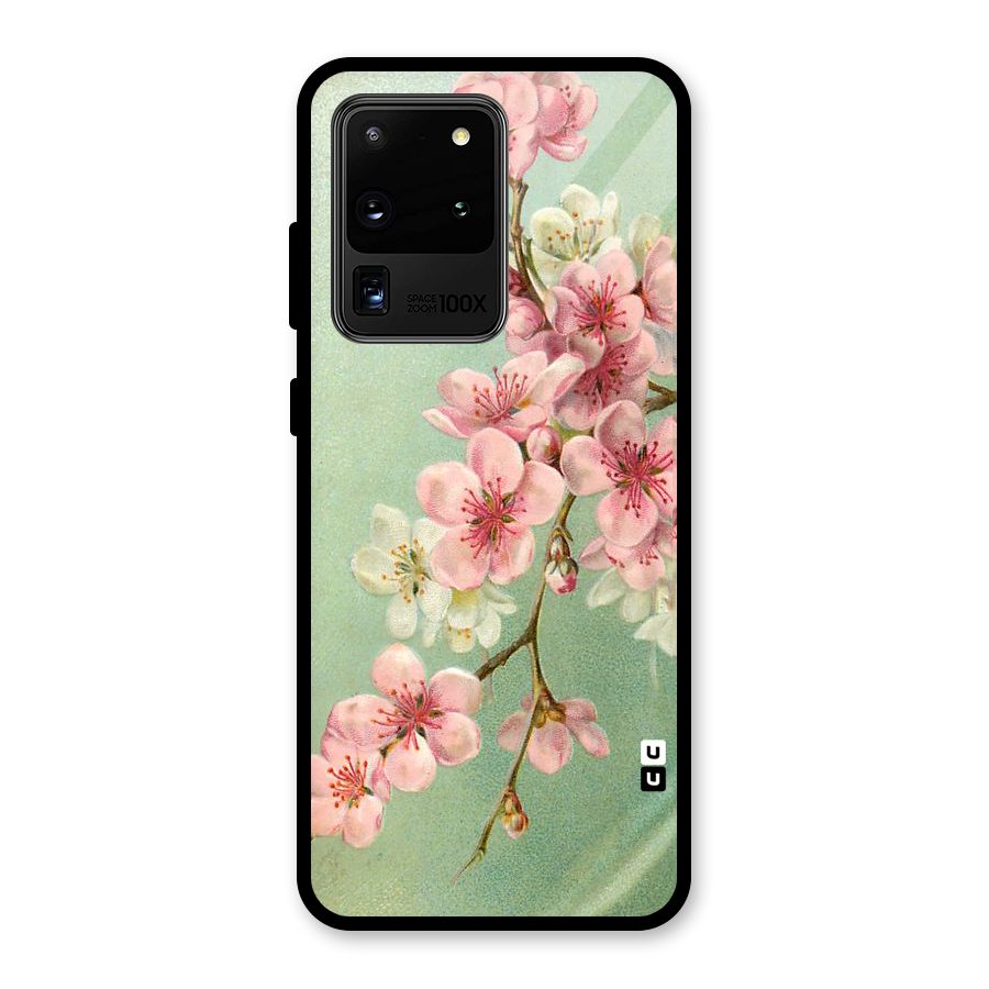 Blossom Cherry Design Glass Back Case for Galaxy S20 Ultra