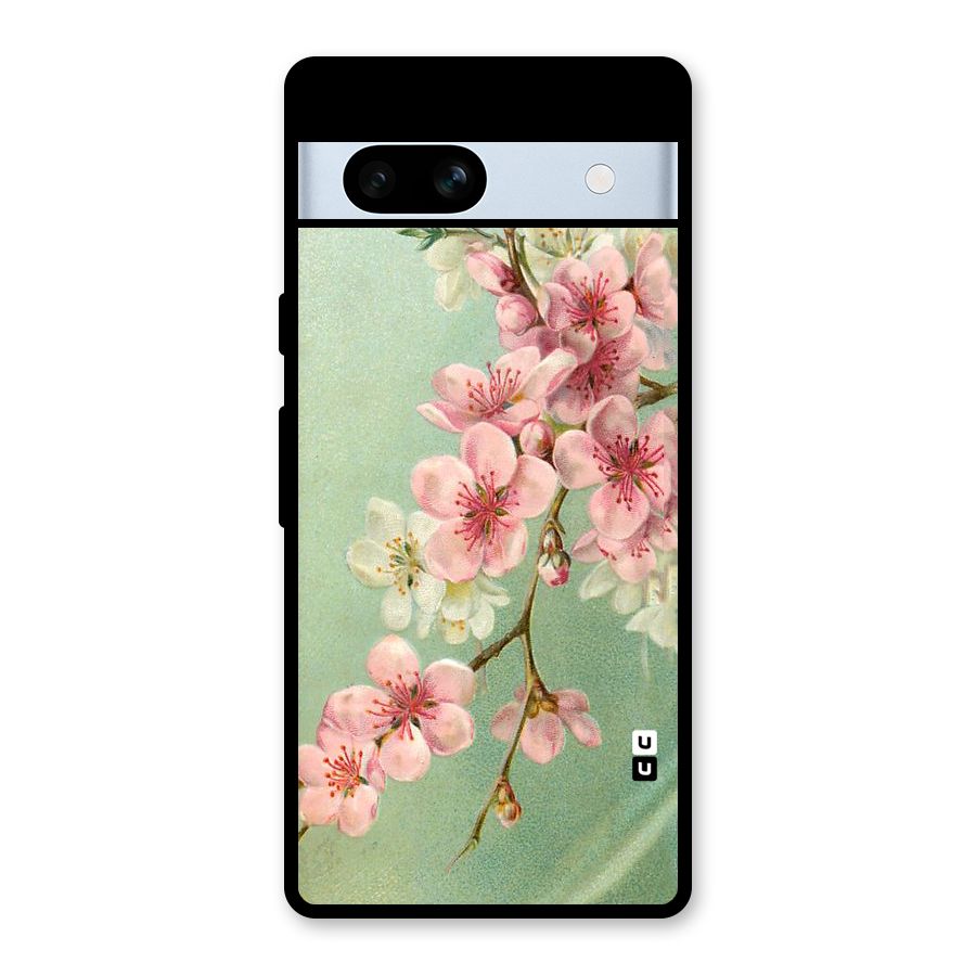 Blossom Cherry Design Glass Back Case for Google Pixel 7a