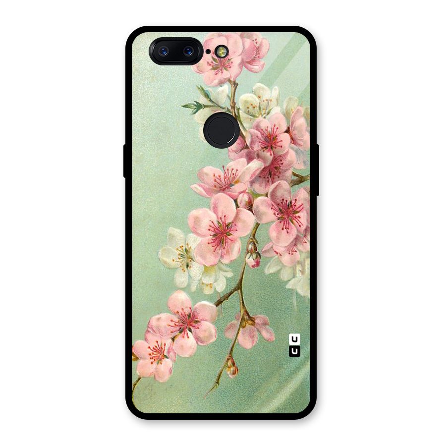 Blossom Cherry Design Glass Back Case for OnePlus 5T