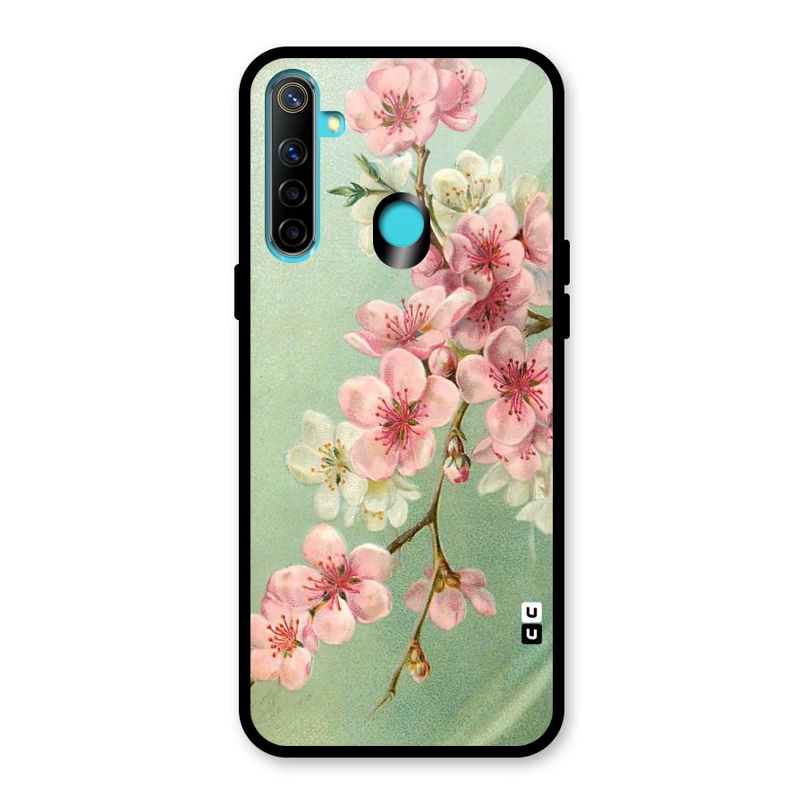 Blossom Cherry Design Glass Back Case for Realme 5i