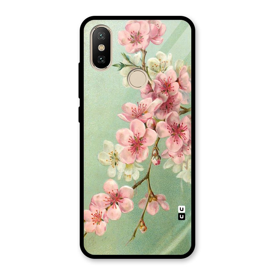 Blossom Cherry Design Glass Back Case for Redmi A2
