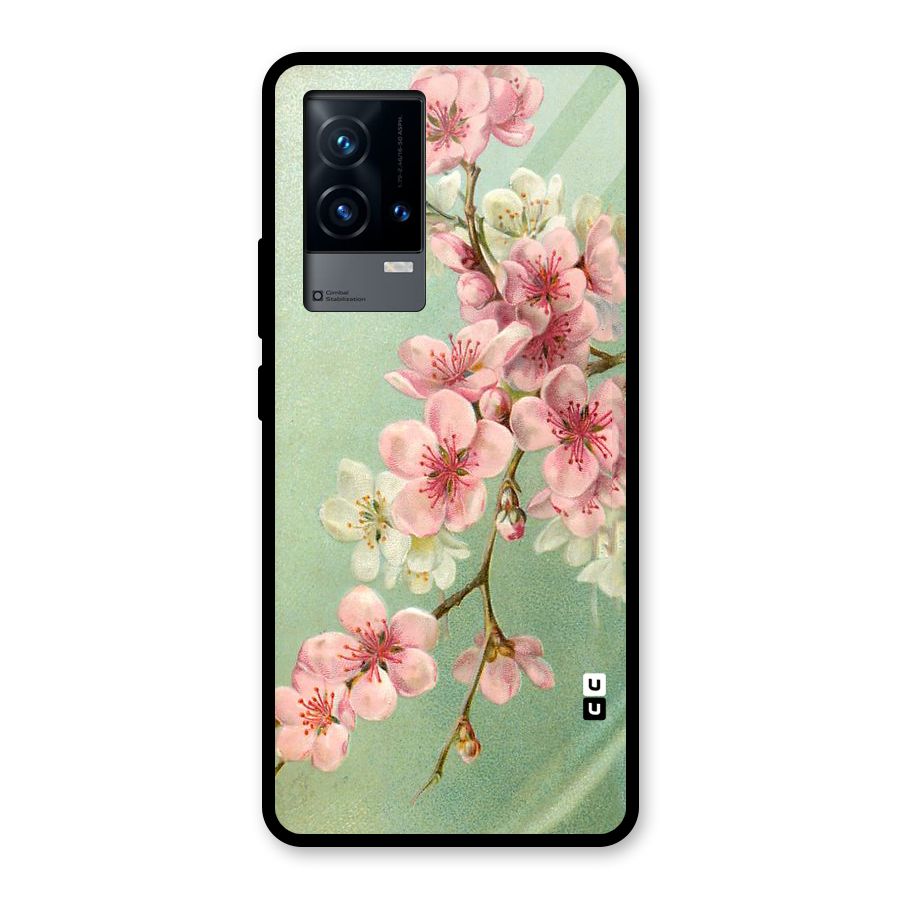 Blossom Cherry Design Glass Back Case for iQOO 9 5G