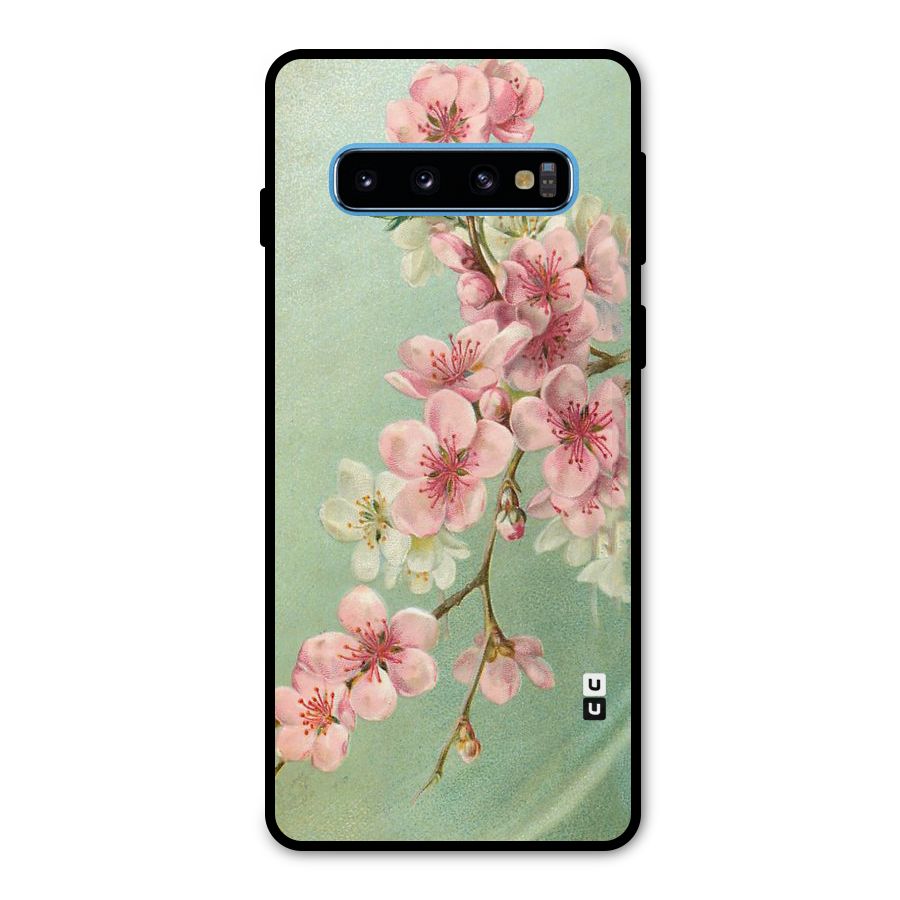 Blossom Cherry Design Metal Back Case for Galaxy S10