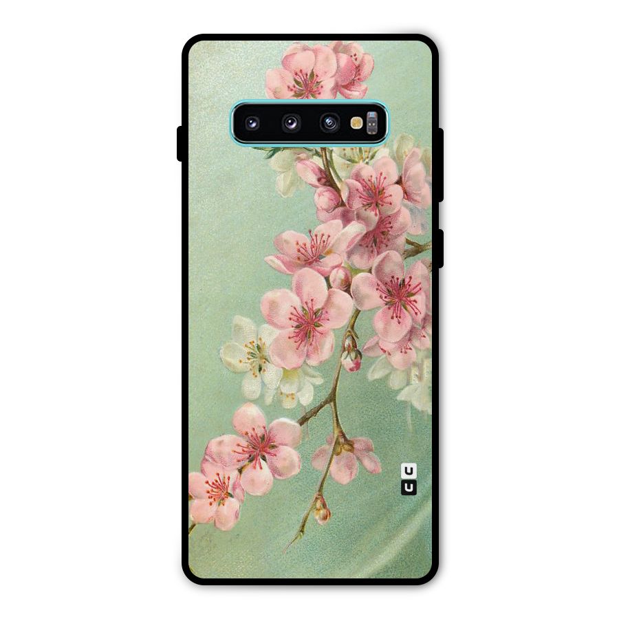 Blossom Cherry Design Metal Back Case for Galaxy S10 Plus