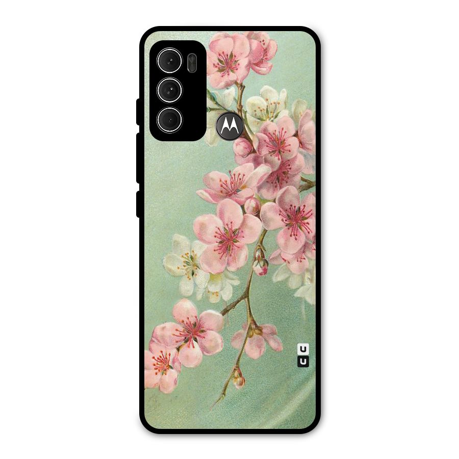 Blossom Cherry Design Metal Back Case for Moto G60
