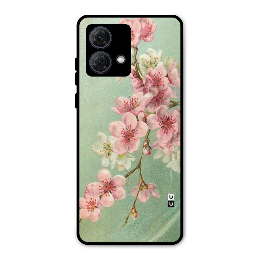 Blossom Cherry Design Metal Back Case for Moto G84