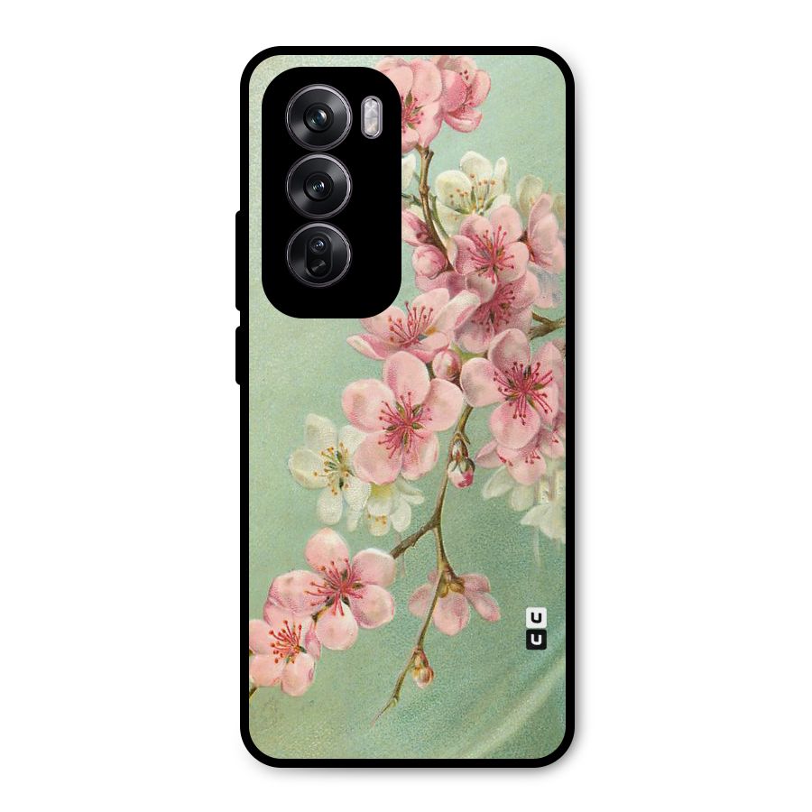 Blossom Cherry Design Metal Back Case for Oppo Reno12 Pro